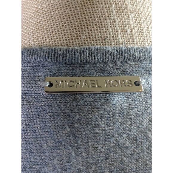 Michael Kors Sweater Women's Small Blue Knit Cotton Blend Hi-Low Tunic Pullover - Picture 3 of 9